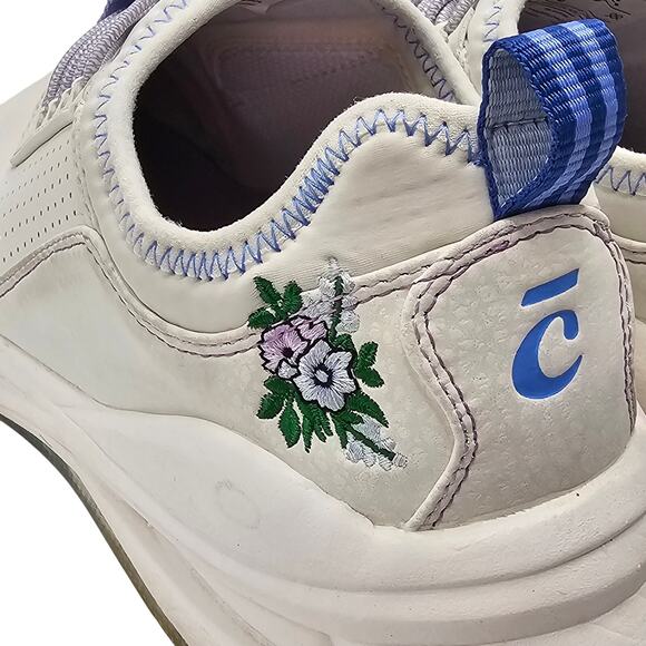 Clove Classic White Women’s Nursing Shoes with Floral Embroidery Size 6.5 - Picture 7 of 13